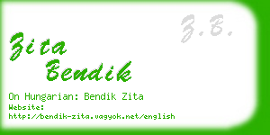 zita bendik business card